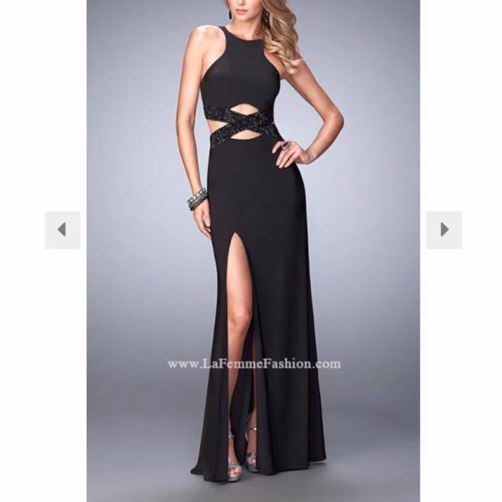 BRAND NEW La Femme Black Gown